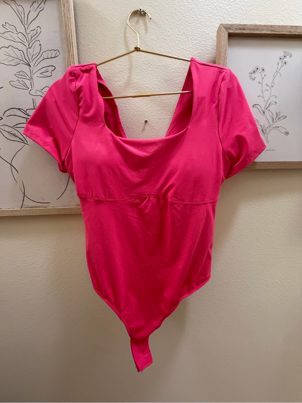 Women’s Hot Pink Short Sleeve Bodysuit